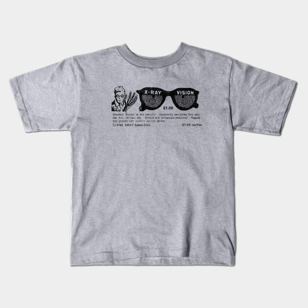 X-Ray Specs Comic Ad Kids T-Shirt by Chewbaccadoll
